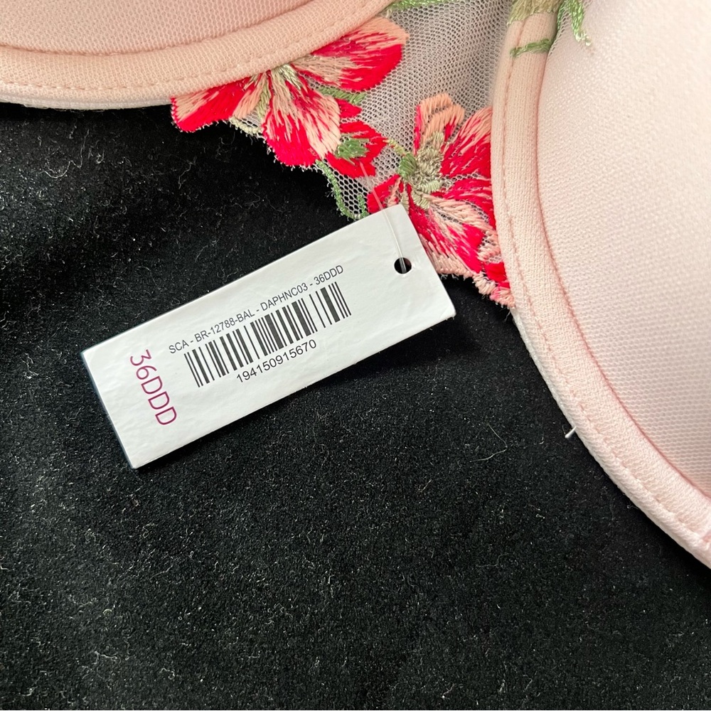 Adore Me Daphne Floral Embroidered Push Up Bra‎ Balconette 36 DDD - Picture 7 of 9